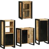 vidaXL Set namještaja za kupaonicu Zidne 4 pcs Smeđa Čvrsto drvo manga | shoptok.hr