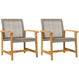  The Living Store Vrtni stoli 2 kosa siv poli ratan in akacijev les - Vrtni Stol, (21460284) | Shoptok.si
