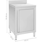 vidaXL Komercialna delovna miza z omarico 60x60x96 cm nerjaveče jeklo | Shoptok.si