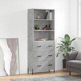 The Living Store Visoka komoda betonsko siva 69,5x34x180 cm inženirski les - Visoka Omarica, (21657300) | Shoptok.si