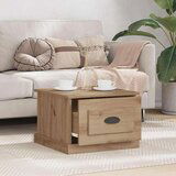 vidaXL Klubska miza artisan hrast 50 x 50 x 35 cm Konstruiran les | Shoptok.si