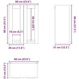 vidaXL viseći ormarić s policom zidne riga crni hrast 60 x 31 x 80 cm | shoptok.hr
