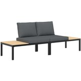  2-dijelni set vrtnih sofa s jastucima crni aluminijski | shoptok.hr