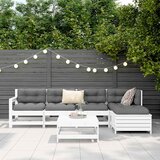  6-dijelni set vrtnih sofa bijeli od masivne borovine | shoptok.hr