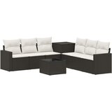  Set sofe 8 kom. Crna i krem-bijela Poli Rattan i čelik | shoptok.hr