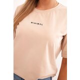 Polski Women's cotton blouse with Minimal print beige | Shoptok.si