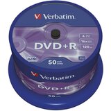 Dvd PLUS R 4,7/120 16X SPINDL MAT SILVER PK50 VERBATIM 43550 Cene