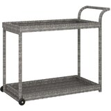 vidaXL barska kolica siva 100 x 45 x 83 cm od poliratana | shoptok.hr
