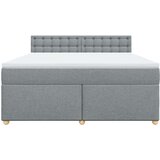 vidaXL Box spring postelja z vzmetnico svetlo siva 180x200 cm blago | Shoptok.si