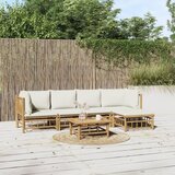  Garnitura 6-delna s kremno belimi blazinami bambus | Shoptok.si