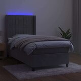  Box spring s madracem LED svjetlosivi 100x200 cm baršun | shoptok.hr
