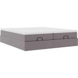 vidaXL otomanski okvir kreveta s madracima sivi 160x200cm umjetna koža | shoptok.hr