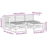  Set lounge namještaja za vrt 5 pcs Vosak Smeđa Masivna borovina | shoptok.hr