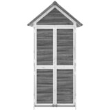 vidaXL Vrtna lopa za orodje siva 89x52,5x175 cm trdna borovina | Shoptok.si
