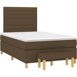  Krevet box spring s madracem tamnosmeđi 120 x 190 cm od tkanine | shoptok.hr