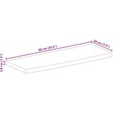 Stolna ploča sa živim rubom 90x20x3 8 cm od masivnog drva manga | shoptok.hr