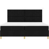  LED Box Spring Krevet s uzglavljem Crna 200 x 200 cm tkanina | shoptok.hr