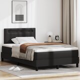 vidaXL Postelja z vzmetnico Črna 120x200 cm iz umetnega usnja | Shoptok.si
