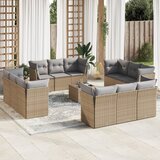 vidaXL 13-dijelni set vrtnih sofa s jastucima poliratan Bež Cijene