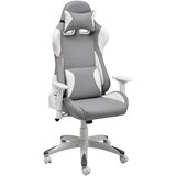 Livetastic GAMING STOL umetna masa, tekstil siva, bela | Shoptok.si