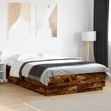 Furnova Posteljni okvir z LED lučkami dim. hrast 140x200 cm inž. les, (21934332) Cene