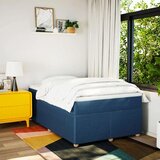 vidaXL Box spring postelja z vzmetnico modra 120x190 cm blago, (21309029) | Shoptok.si