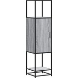 Maison Chic Visoka omara - Komoda - Predalnik siva sonoma 35,5x35x139 cm inž. les in kovina, (21721104) Cene