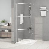 vidaXL Pregrada za tuš srebrna 80x195 cm prozorno ESG steklo | Shoptok.si