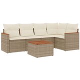  6-dijelni set vrtnih sofa s jastucima bež od poliratana | shoptok.hr