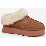 Boto Leather Suede Snow Boots for Women with Fur Camel Mivelle | Shoptok.si