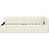 vidaXL Kutni okvir kreveta Ostalo s uzglavljem Krema 100 x 200 cm | shoptok.hr