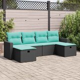 vidaXL 6-dijelni set vrtnih sofa s jastucima crni od poliratana | shoptok.hr