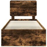  Okvir za krevet s uzglavljem Dimljeni hrast 100 x 200 cm | shoptok.hr