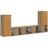  Set TV komoda 4 kom. Umjetnički hrast Konstruirano drvo | shoptok.hr