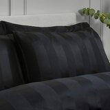 Catherine Lansfield Črna 3-delna satenasta posteljnina za zakonsko posteljo 200x200 cm So Soft Satin Stripe – | Shoptok.si