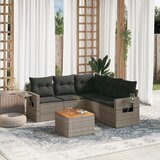  The Living Store Vrtna sedežna garnitura 6-delna z blazinami siv poli ratan - Vrtna Sedežna Garniture, (21477424) | Shoptok.si