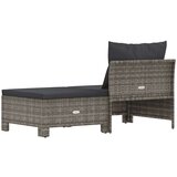  Sedežna garnitura 2-delna z blazinami poli ratan siva | Shoptok.si