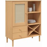 vidaXL Visoka komoda SENJA smeđa izgled ratana 90x40x112 cm borovina | shoptok.hr
