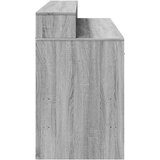 vidaXL Radni stol s LED svjetlima siva boja hrasta 140x55x91 cm drveni | shoptok.hr