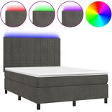 box spring s madracem LED tamnosivi 140x200 cm baršun | shoptok.hr
