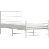  Metalni okvir kreveta uzglavlje i podnožje bijeli 107x203 cm | Eponuda.com
