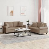  2-dijelni set sofa s jastucima boja cappuccina od umjetne kože | shoptok.hr