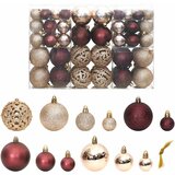 Božićne kuglice 100 kom boja pjenušca i smeđe 3/4/6 cm | shoptok.hr