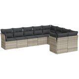  9-dijelni set vrtnih sofa od poliratana s jastucima svjetlosivi | shoptok.hr