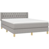  Krevet box spring s madracem svjetlosivi 140x200 cm od tkanine | shoptok.hr