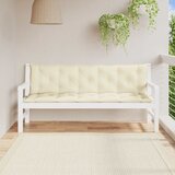  Jastuk za vrtnu klupu krem bijeli 180x(50+50)x7 cm od tkanine | shoptok.hr