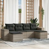 vidaXL 6-dijelni set vrtnih sofa od poliratana s jastucima svjetlosivi Cijene
