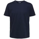 Selected Majice & Polo majice Noos Pan Linen T-Shirt - Navy Blazer Modra