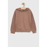United Colors Of Benetton Otroška mikica rjava barva, s kapuco | Shoptok.si