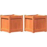 Maison Chic Vrtno cvetlično korito - Cvetlični Lonec 2 kosa voščeno rjava trdna borovina, (21790020) | Shoptok.si